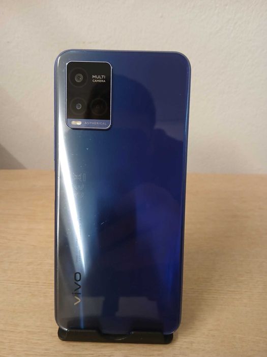 Telefon Smart Vivo Y21 (V2111) Metallic Blue, 4GB + 1GB RAM, Capacitate de Stocare 64GB