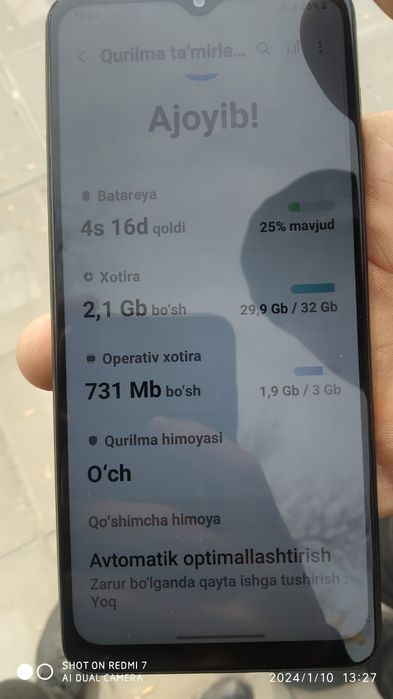 Samsung A12 holati zor