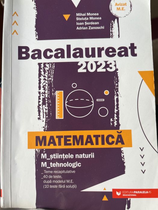 Carte Bacalaureat Matematică Științe Ale Naturii și Tehnologic