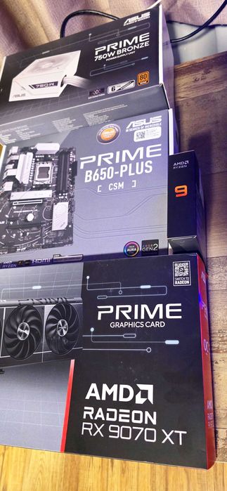 Конфигурация Ryzen 9 7900X (12 ядра / 24 нишки) / AMD Radeon Asus Prime RX 9070 XT / 64GB DDR5