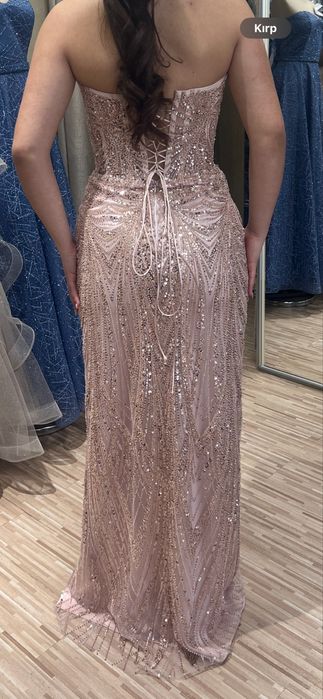 Бална рокля розова с камъни