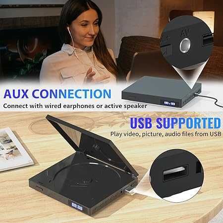 SHIWAKOTО  HDMI DVD/CD плейър с USB, AUX, HDMI, RCA порт, дистанционно