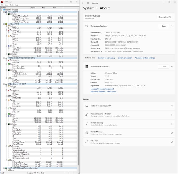 i7 2600 / 24GB RAM / GTX 1050 Ti / SSD / + ASUS 24” 75Hz комплект