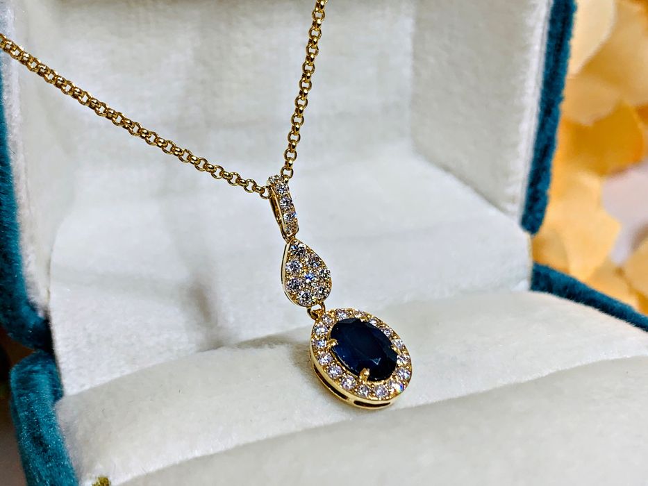 золотая  подвеска – кулон и цепочка с бриллиантами