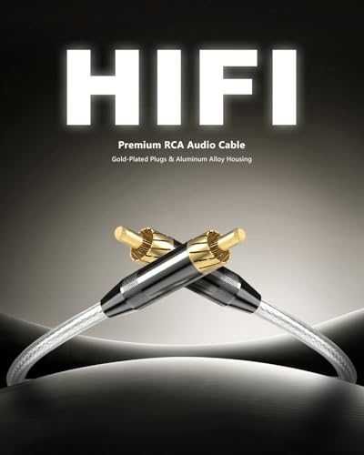 Нови Hi-Fi RCA аудио кабел 1.8 м 2 броя за усилвател саундбар субуфер сребърно ядро 24K позлата