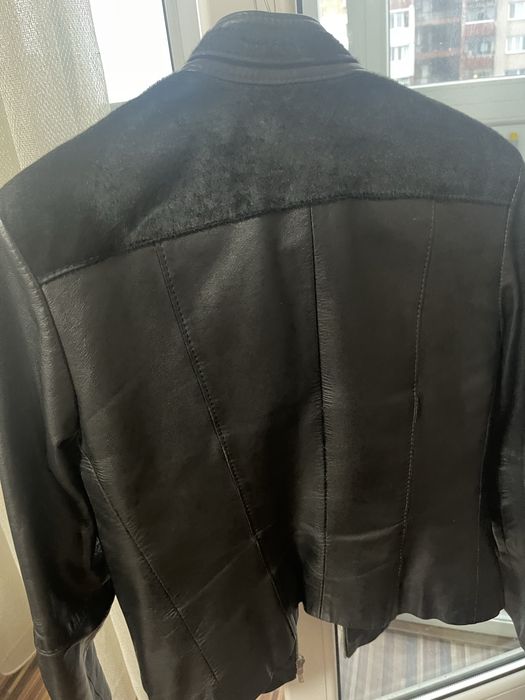 Кожено яке с косъм от пони