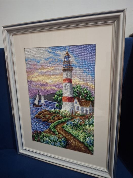 Вышивка бисером картина Маяк ручная работа