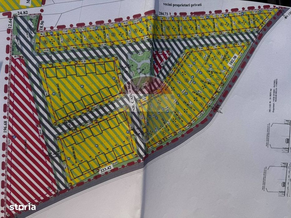 Vânzare teren intravilan, 622 mp, 20 de parcele, Sărand - Șoseaua E767