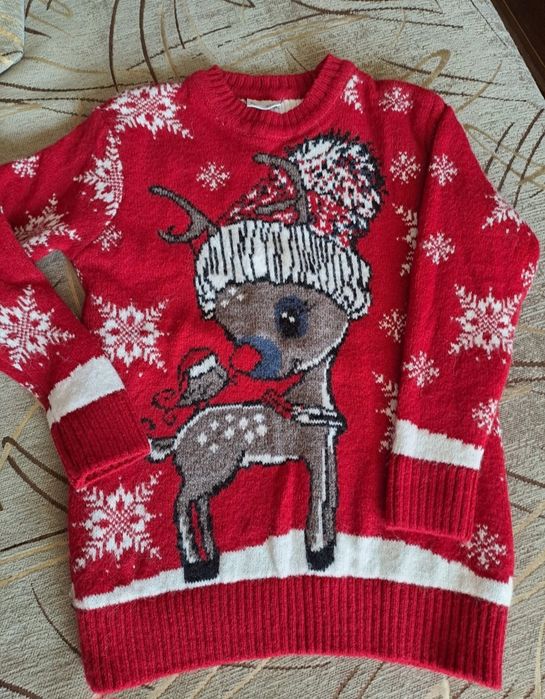 Коледен пуловер с еленче