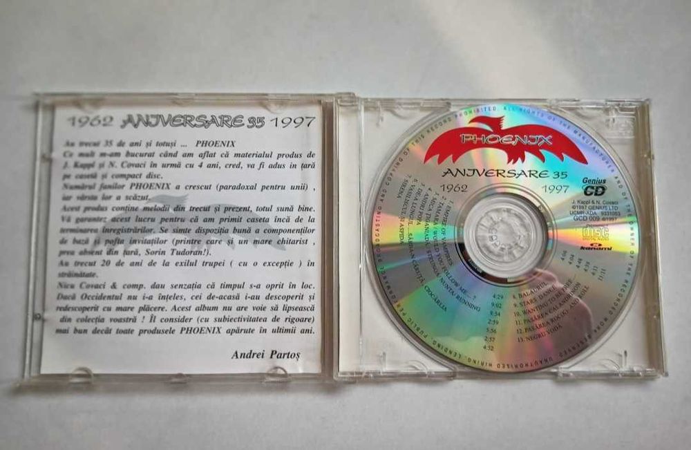 CD PHOENIX Aniversare 35, 1962-1997,de colectie, Rar,muzica veche Rock