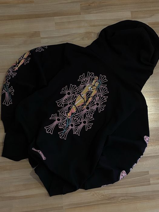 chrome hearts x deadly doll rare to find collab zip-up hoodie