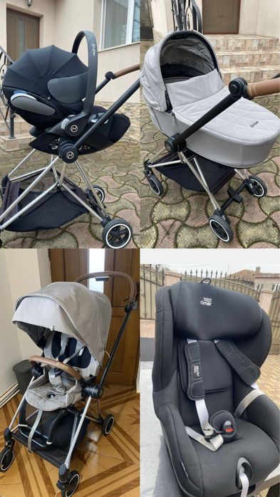 Pachet: Carut Cybex Platinum 3 in 1 + scaun auto Britax romer