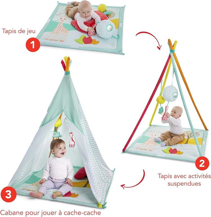 СОФИ ЖИРАФЧЕТО Палатка Tipi / матраче за игра Sophie La Girafe