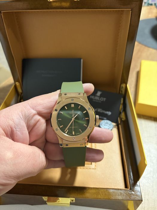 Ceas Hublot Classic Fusion Rose Gold Green 45 mm