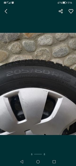 Anvelope iarna Nokian 205/60/r16 cu jante tabla originale + capace