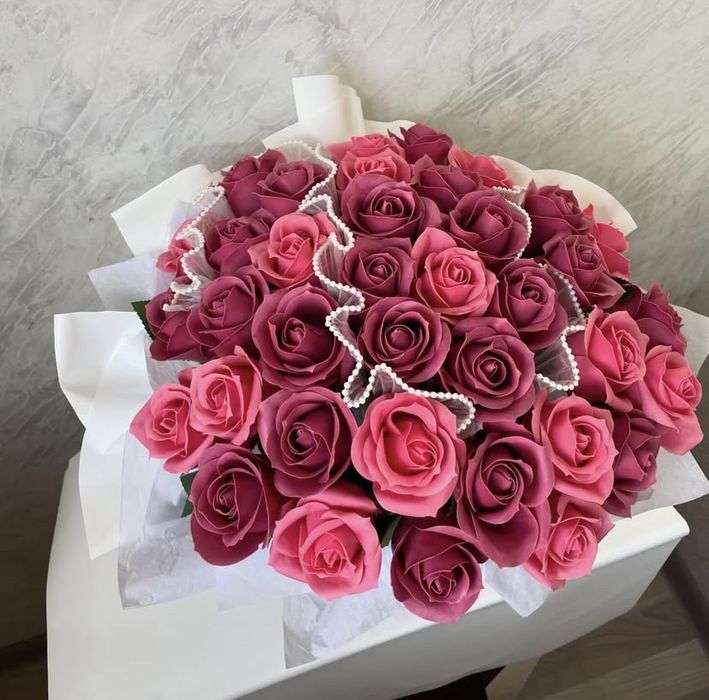 Букет из мыльных роз