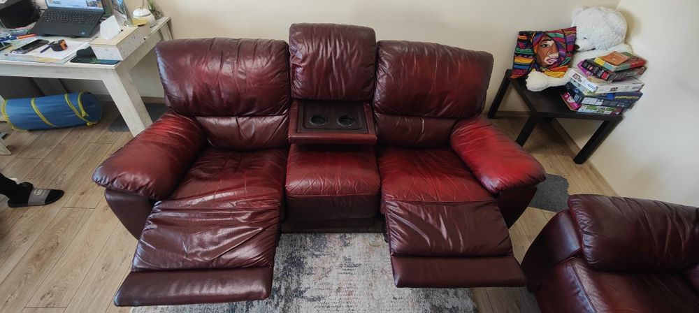 Дивани от естествена  кожа двойка и тройка