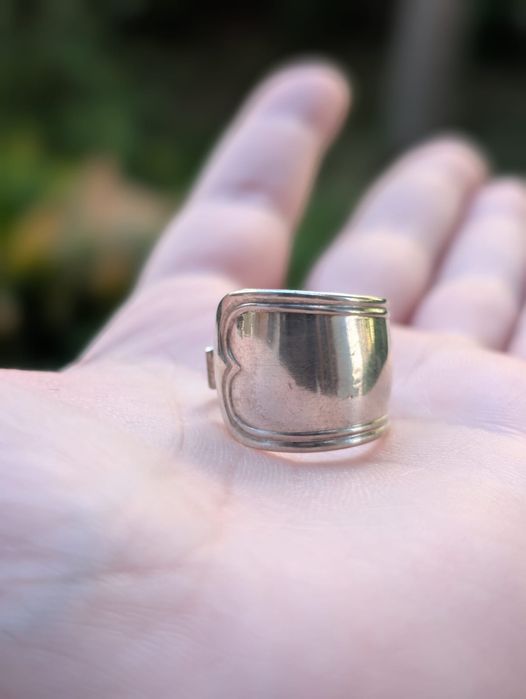 Vechi inel masiv din argint de 925, handmade
