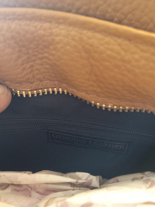 Дамска чанта камел - естествена кожа