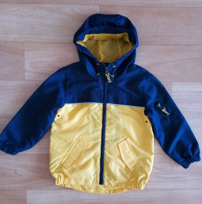 Haină copii, marca  Mothercare, galben cu bleumarin, măsura 98