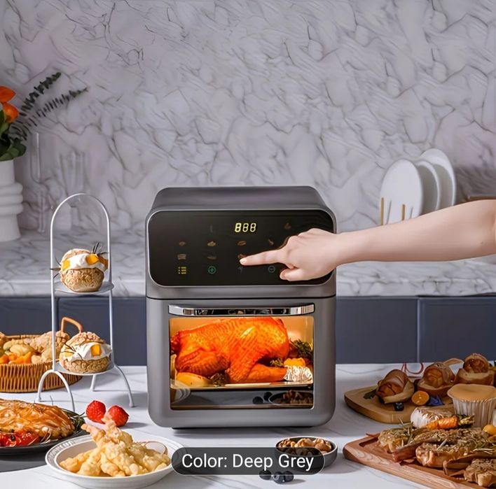 Air fryer, airfryer 9L cu dubla coacere si geam