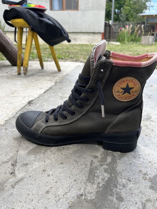 Leather Converse Combat Boots