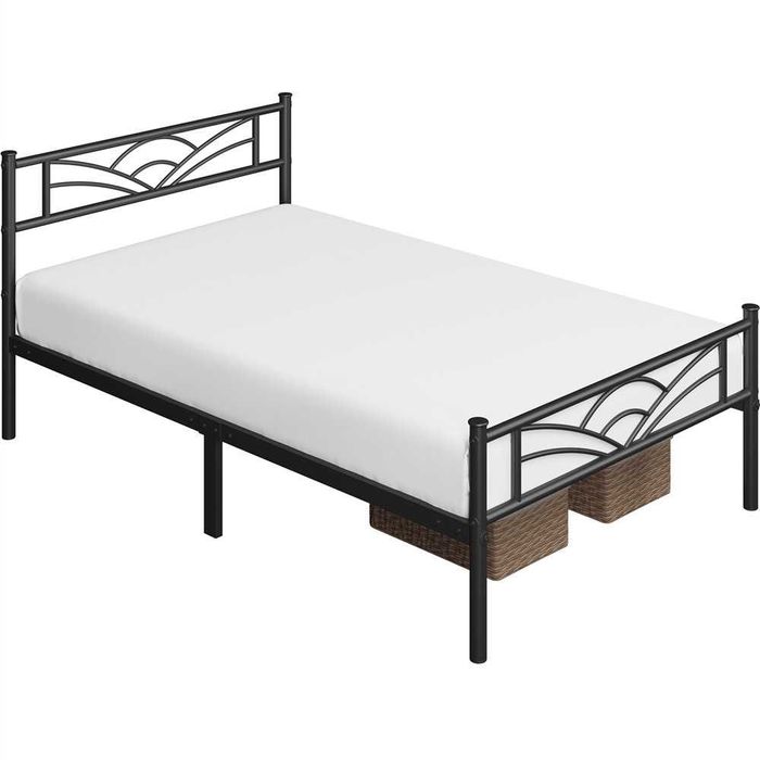 Cadru pat 90x200cm metalic modern rezistent  |S 615145 Black 90x200cm