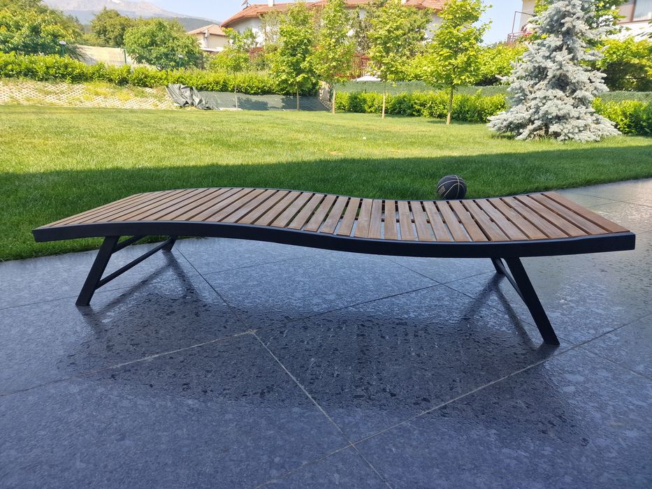 2 броя градински шезлонг с матрак