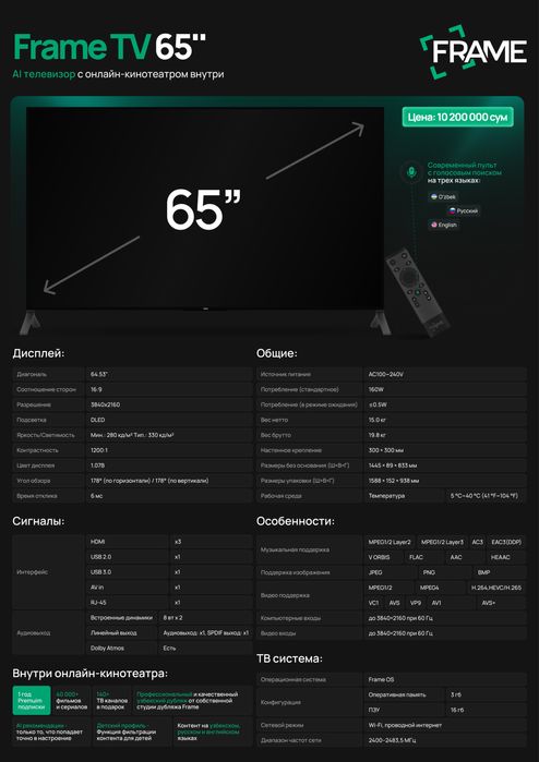 Frame TV 65 (Smart TV)
