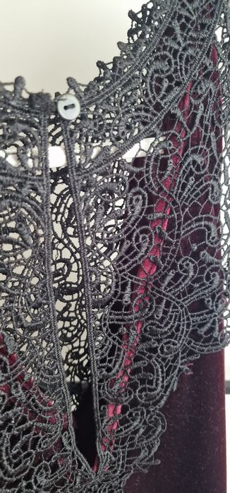 Rochita velvet visina-vanata 34-36 S broderie imaculata