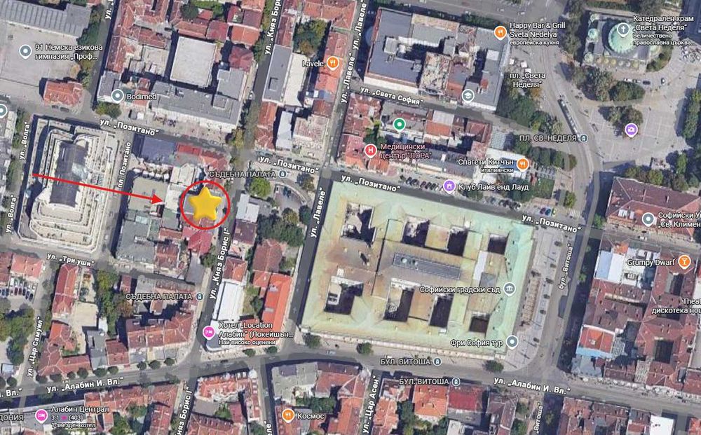 Подземно паркомясто в Центърa на София до Съдебната палата и Витошка