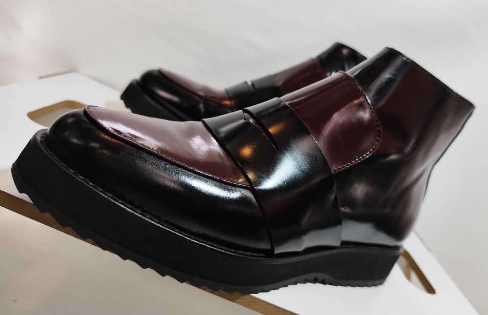 Ghete zip botine 40 penny Bimka & Lola piele naturala lustruita