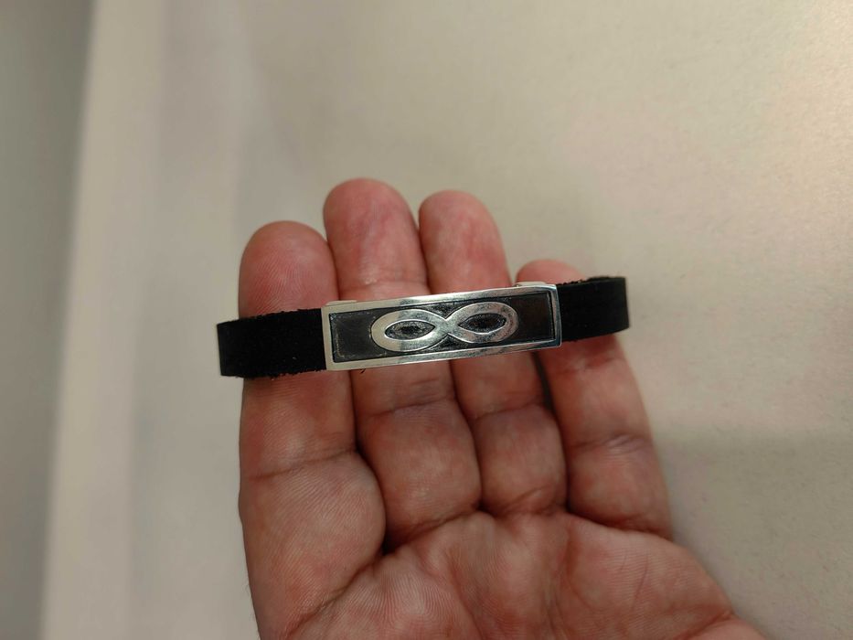 Мъжка сребърна гривна, гривнакожа със сребро, подарък за мъж