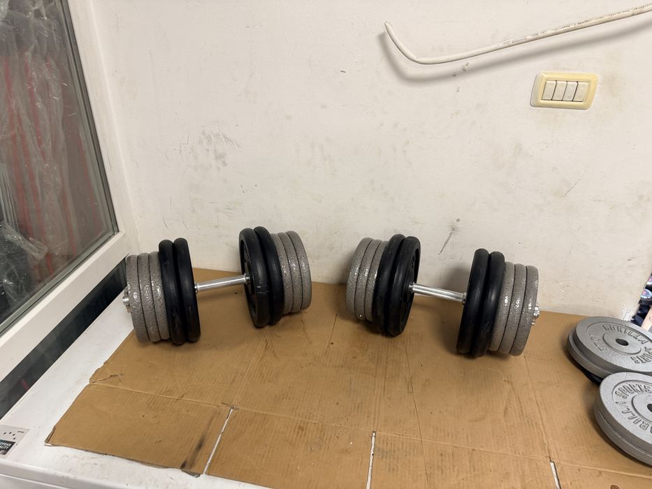 Set gantere reglabile noi 120 kg.  70 kg+70 kg=140 kg, pret 1500 lei