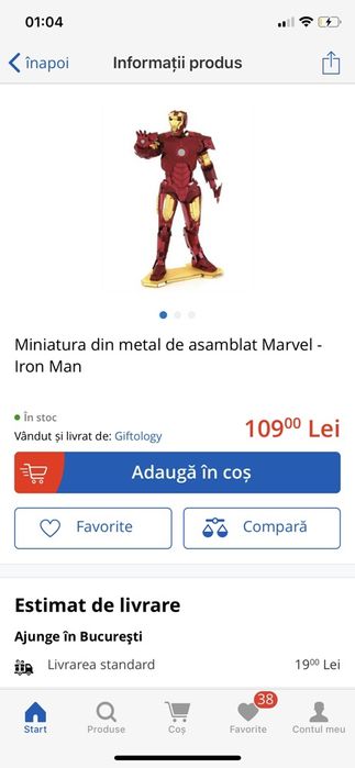 Puzzle metal machete 3D Metal Earth set avengers marvel iron man