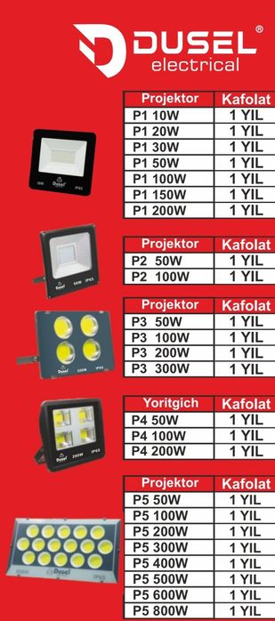 Dusel lampa razetka eletir jihozlari