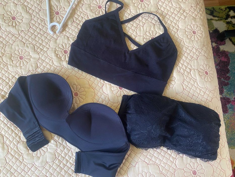 lot sutien cu push up + 2x bustiere noi negru marime S