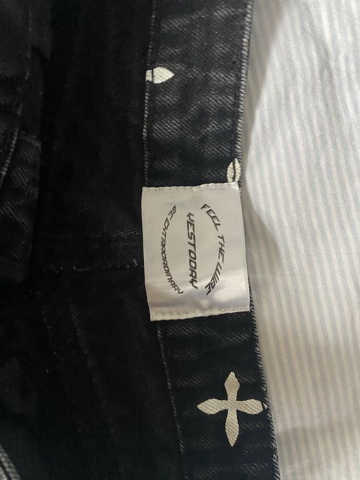 Джинсы с принтом прямого кроя