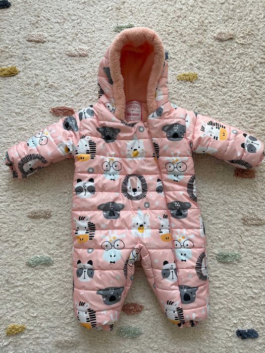 Miss crispy розов зимен космонавт за бебе момиче 6-9 месеца/ 74 см.