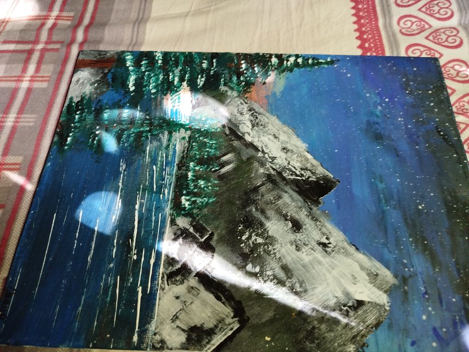 Tablou pastel, natura, pictat de mână, 30x 40 cm