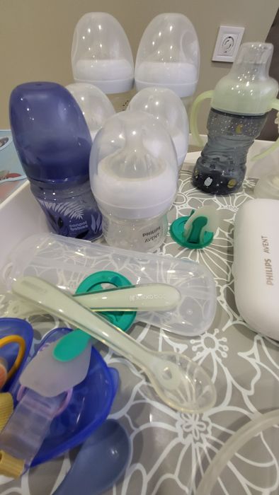 Сет новородено помпа Philips Avent шишета лигавници лъжици купа силикон