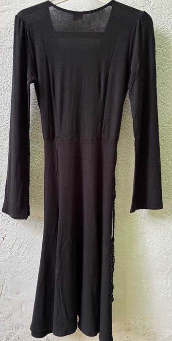 Rochie clos, neagra, marca Esprit, din bumbac, cu maneci lungi