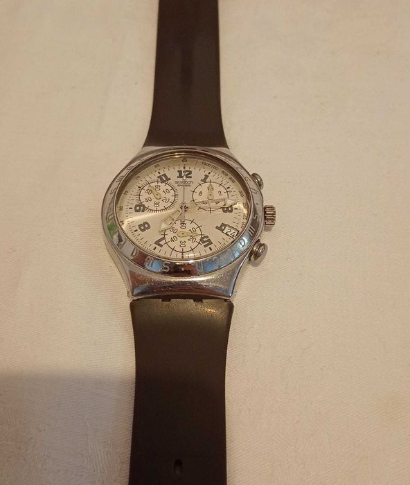 Swatch Irony Chrono Cadmos White (YCS411), Stare 9/10, 2 curele, Swiss Made