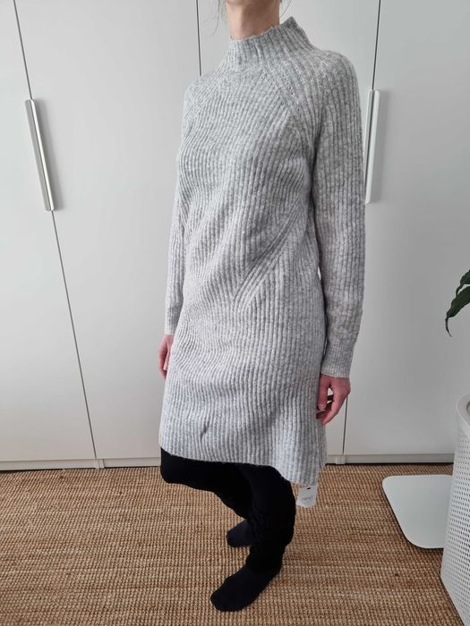 Rochie pulover NEXT noua cu eticheta, marime 40 (M), gri, tricotata