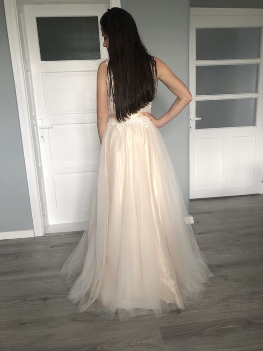 Rochie NOUA de mireasa/ocazie ivory,marime S,cordonul se poate da jos