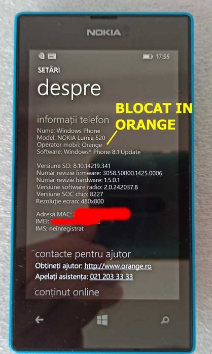 Nokia Lumia 520 RM-914 folosit