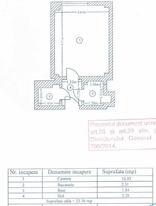 Proprietar garsoniera decomandata 24mp Universitate et 1/8 fara risc seismic
