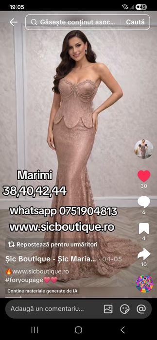 Rochie de seara  din dantelă