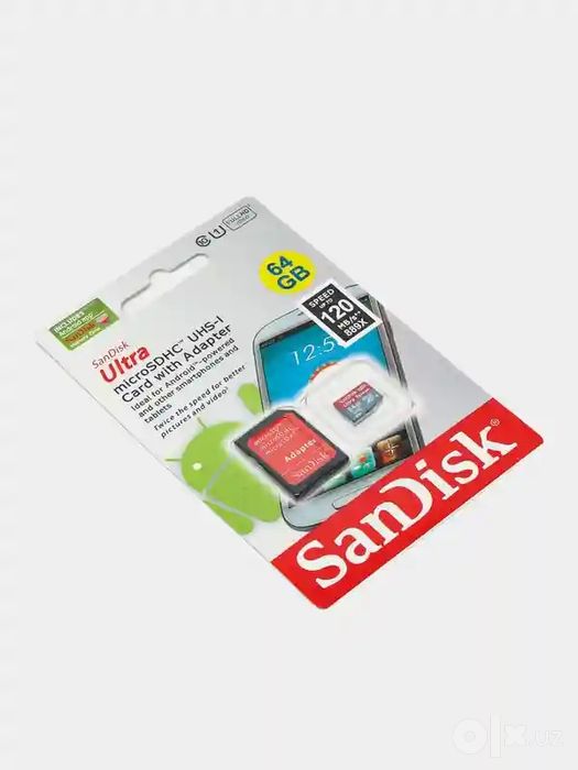 SanDisk Ultra microSDXC 64ГБ хотира картаси тез ва смартфонлар, планше