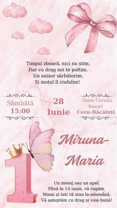 Invitații eveniment digitale personalizate | 30 lei